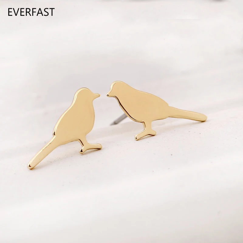 Серьги-гвоздики Воробей Everfast 1 пара медные украшения в виде звёзд аксессуары для