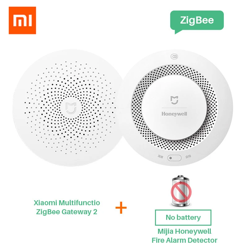 Xiao mi jia Honeywell пожарная сигнализация детектор газа датчик дыма работает с многофункциональным шлюзом 2 умный дом Безопасность mi APP управление - Цвет: FireAlarm  Gateway 2