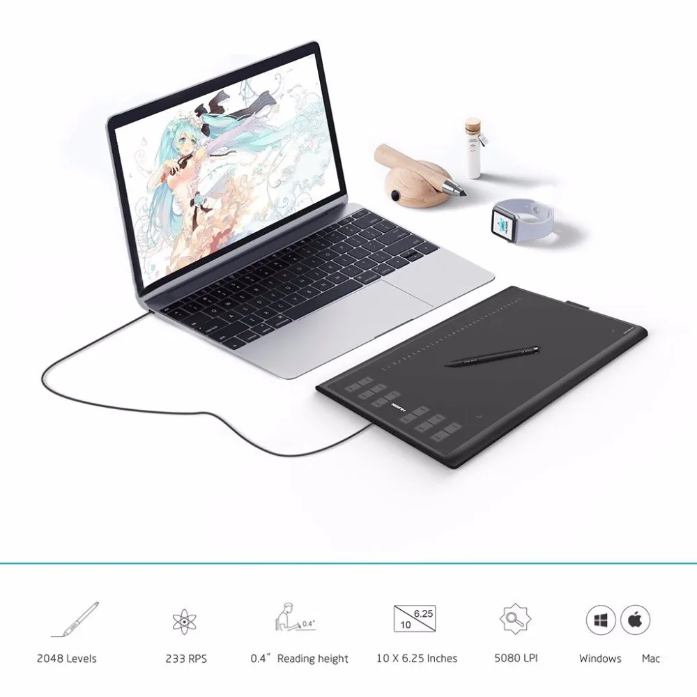 HUION 1060 Плюс графический планшет для рисования Графический | Компьютеры и офис