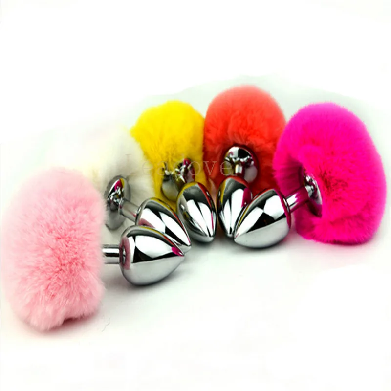 Металлическая Анальная пробка кролика с гладким прикосновением 10 цветов |