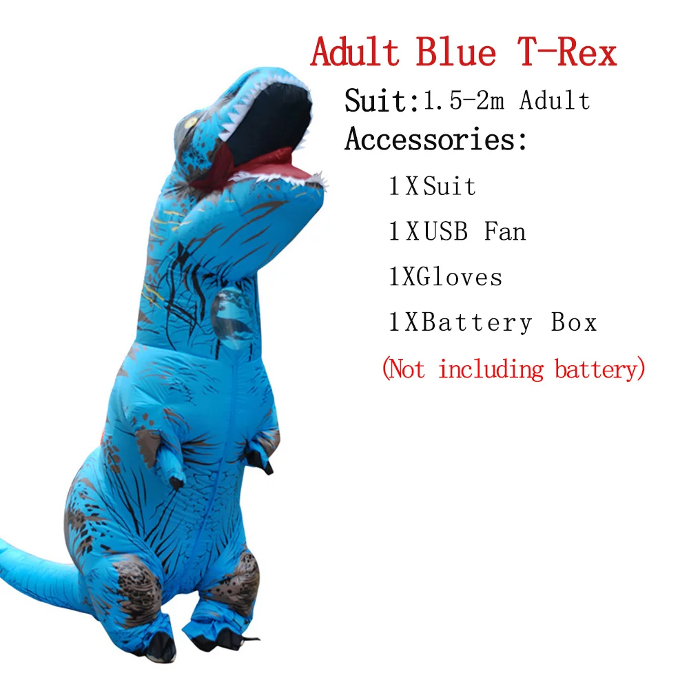 Adult-Blue T-REX талисман надувной костюм на День Благодарения Рождество взрослых детей Аниме Косплей динозавр животных комбинезон подарок Disfraz - Цвет: Adult-Blue