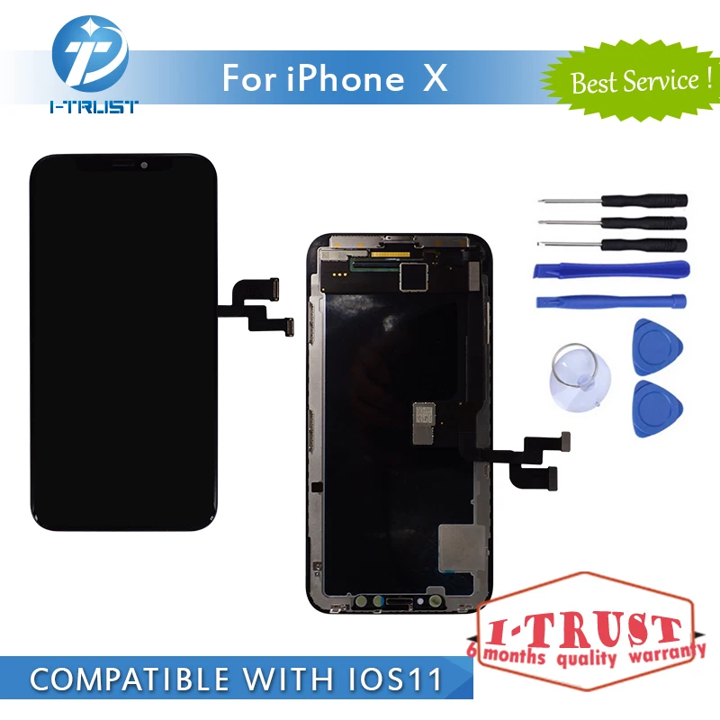 Класс AAA + черный OEM ЖК-дисплей для iPhone X с сенсорным экраном дигитайзер лучшая