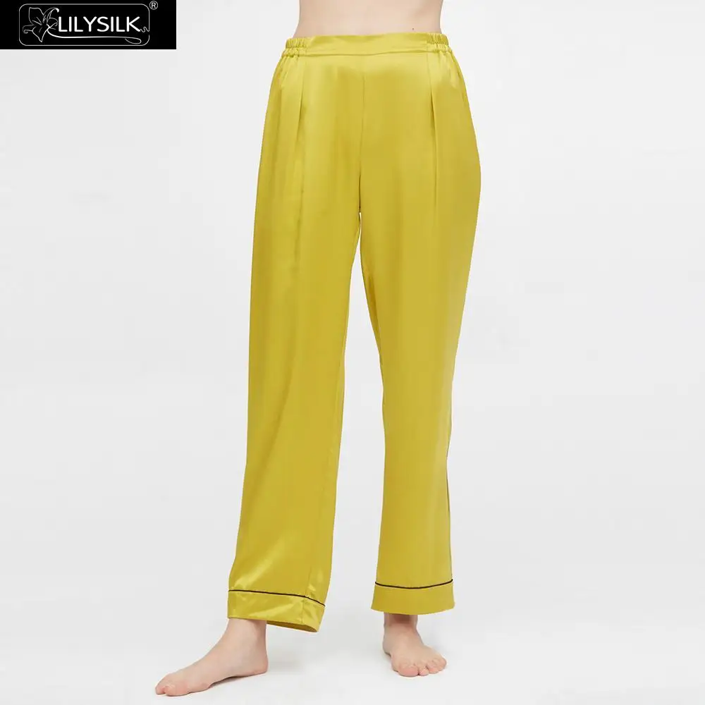 LilySilk 100 шелковые пижамы длинные 22 Momme свободные новые женские бесплатная доставка