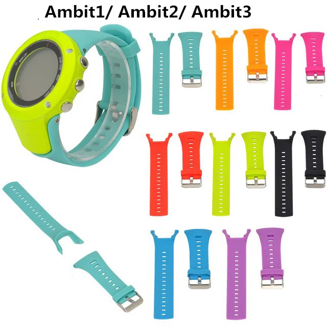 Спортивные Силиконовые мягкие часы ремешок для SUUNTO Ambit 1 2 3 24 мм Мужские Резиновая