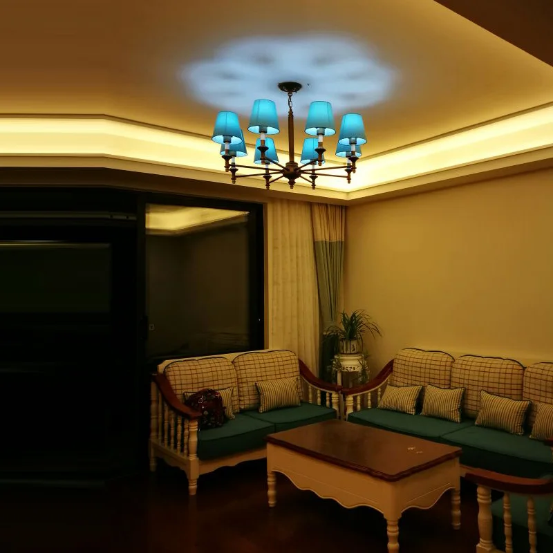 Люстра для гостиной в средиземноморском стиле светодиодная лампа с абажуром