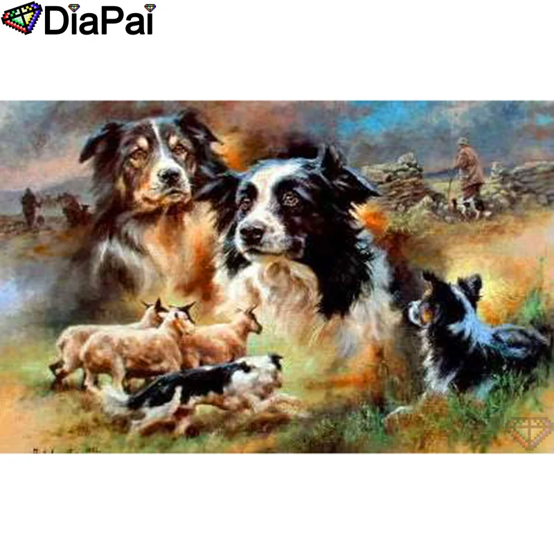 

DIAPAI 100% Full Square/Round Drill 5D DIY Diamond Painting "Animal dog" Diamond Embroidery Cross Stitch 3D Decor A19474