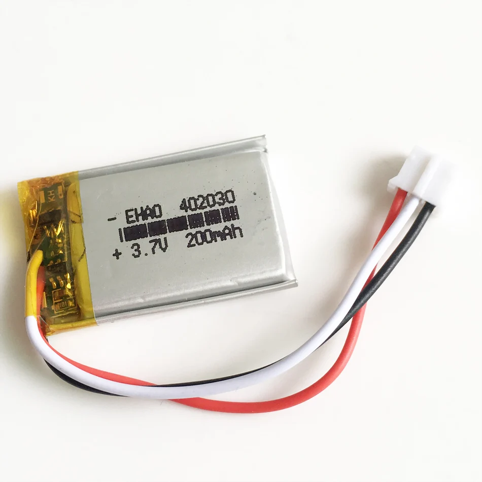 3 7 V Lipo полимерная аккумуляторная батарея 200mAh 402030 JST 2 0 мм 3Pin по индивидуальному