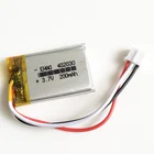 3,7 V Lipo полимерная аккумуляторная батарея 200mAh 402030 JST 2,0 мм 3Pin по индивидуальному заказу оптовая продажа CE FCC ROHS MSDS сертификация качества