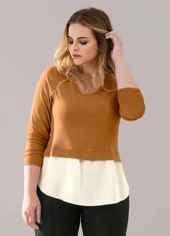 2018 Winter Warm knitted Women Blouse Long Sleeve Patchwork Sweater Plus Size Tops Big Pullovers 6XL Shirt Blusas | Женская одежда