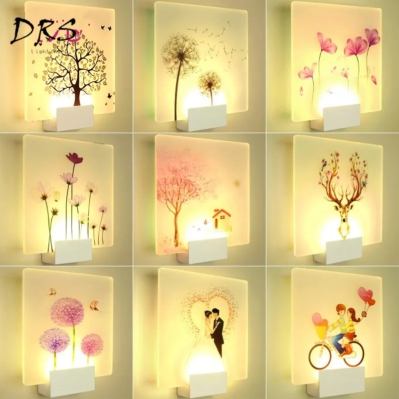 Скандинавские Акриловые Настенные светильники круглая прикроватная