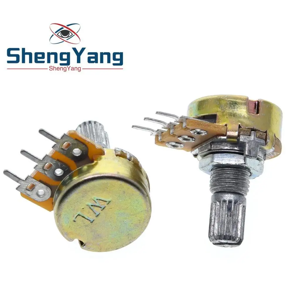 10 шт. ShengYang стерео/pa/потенциометр уплотнения WH148 B1k B2k B5k B10k B20k B50k B100k B250k B500k B1M 15 мм 3