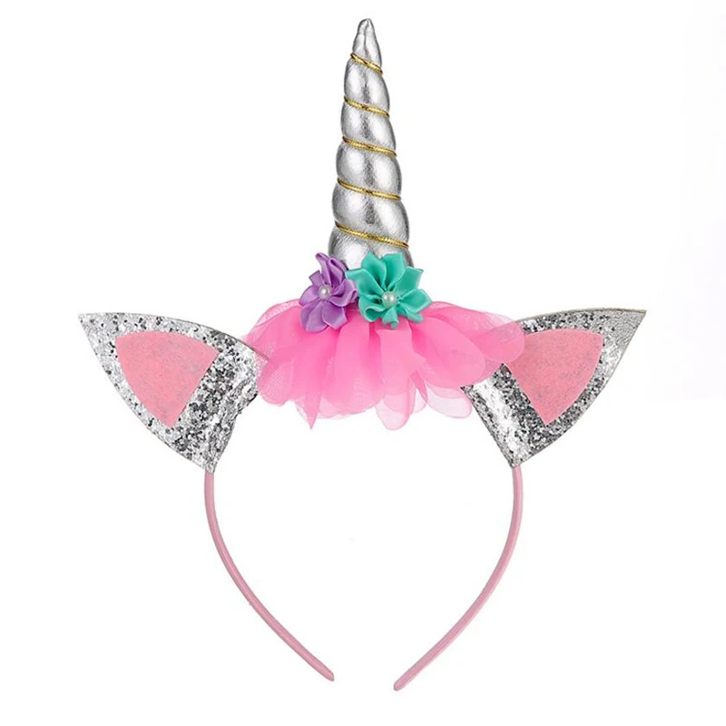 Silver Headwear Летнее платье с единорогом для детей 2-6 лет, детское платье принцессы, детская одежда, платье для девочек, свадебное платье, карнавальные костюмы с единорогом - Цвет: Silver Headwear