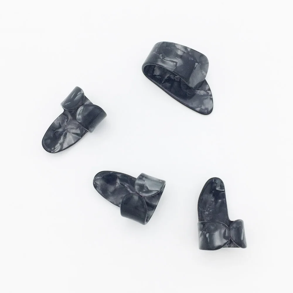 Black 4 шт./компл. 1 Thumb+ 3 Finger целлулоидные медиаторы для гитары Fingerpicks гитарный медиатор оболочка для акустической Электрический - Цвет: Black