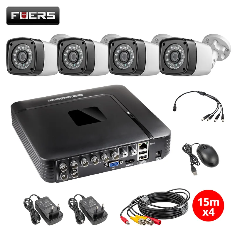 FUERS 8CH AHD HD 4MP камера 6в1 DVR H.265 система наблюдения Водонепроницаемая уличная камера система безопасности видео CCTV P2P HDMI Комплект