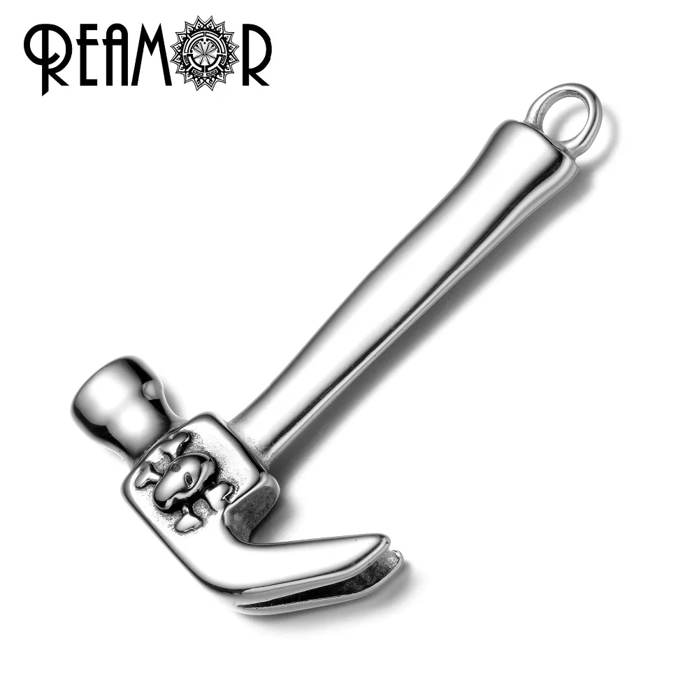REAMOR 30*48 мм 316L из нержавеющей стали Пиратский молоток с черепом кулон подходит