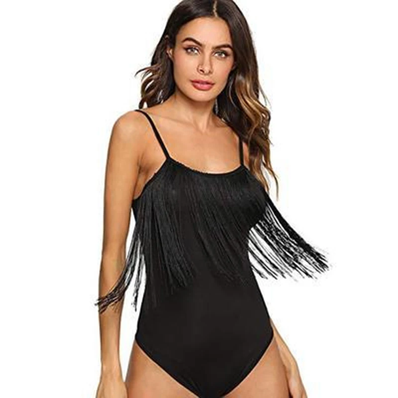 Пикантные Женские однотонные комбинезоны с бахромой соблазнительное женское