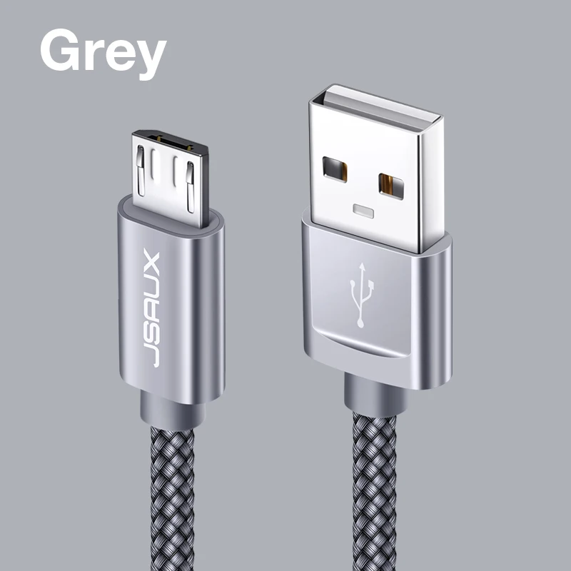 JSAUX 2 м Micro USB кабель для Xiaomi Redmi Note 5 Pro 4 Реверсивный Micro USB кабель для зарядки и передачи данных для мобильного телефона samsung S7