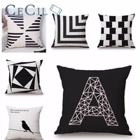 geometry cushion covers cotton linen a letter irregular square pillow cover sofa nordic decorative pillow case almofadas 45x45cm