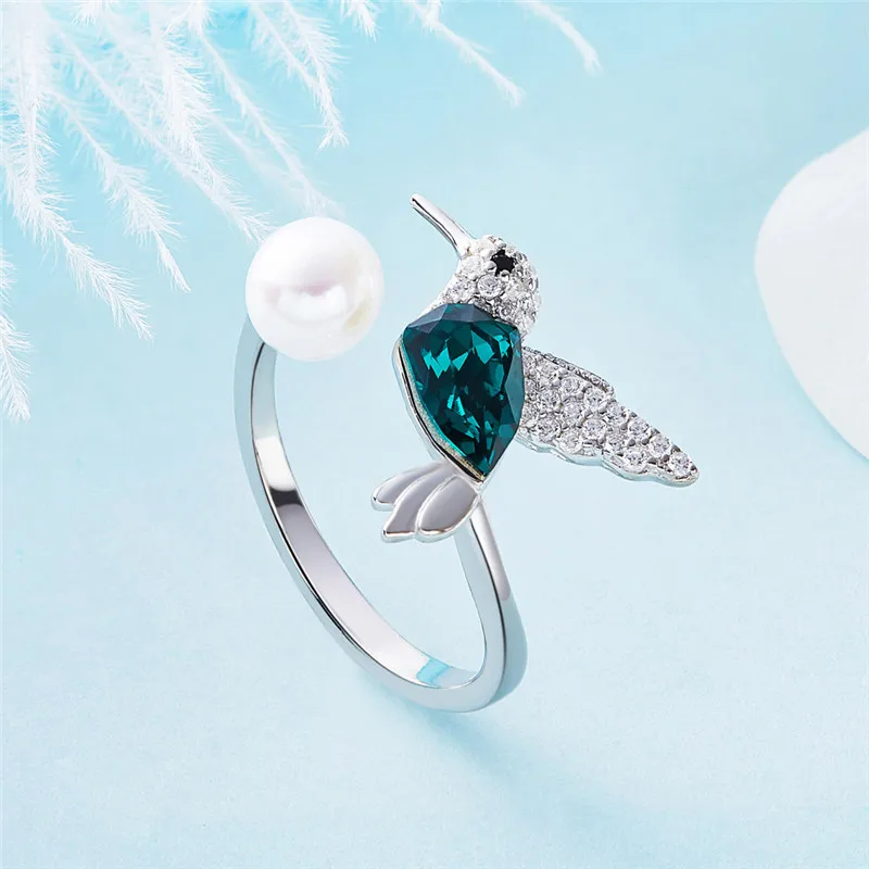 Cdyle серебро 925 ювелирные изделия женские кольца украшенные кристаллами Ringen voor vrouwen Колибри Ювелирное кольцо