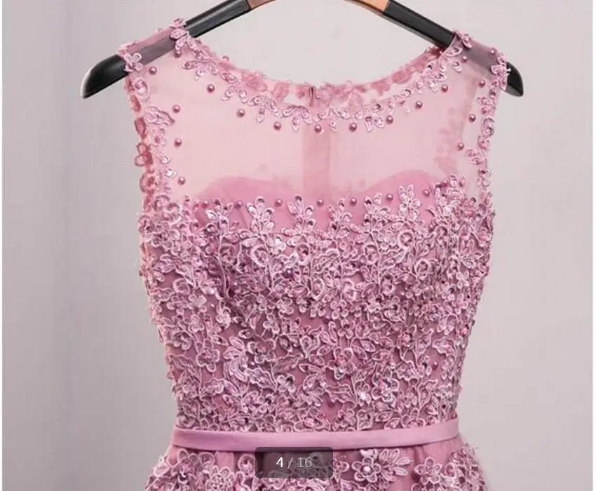 Vestido De Festa розовое кружевное Тюлевое ТРАПЕЦИЕВИДНОЕ короткое платье подружки