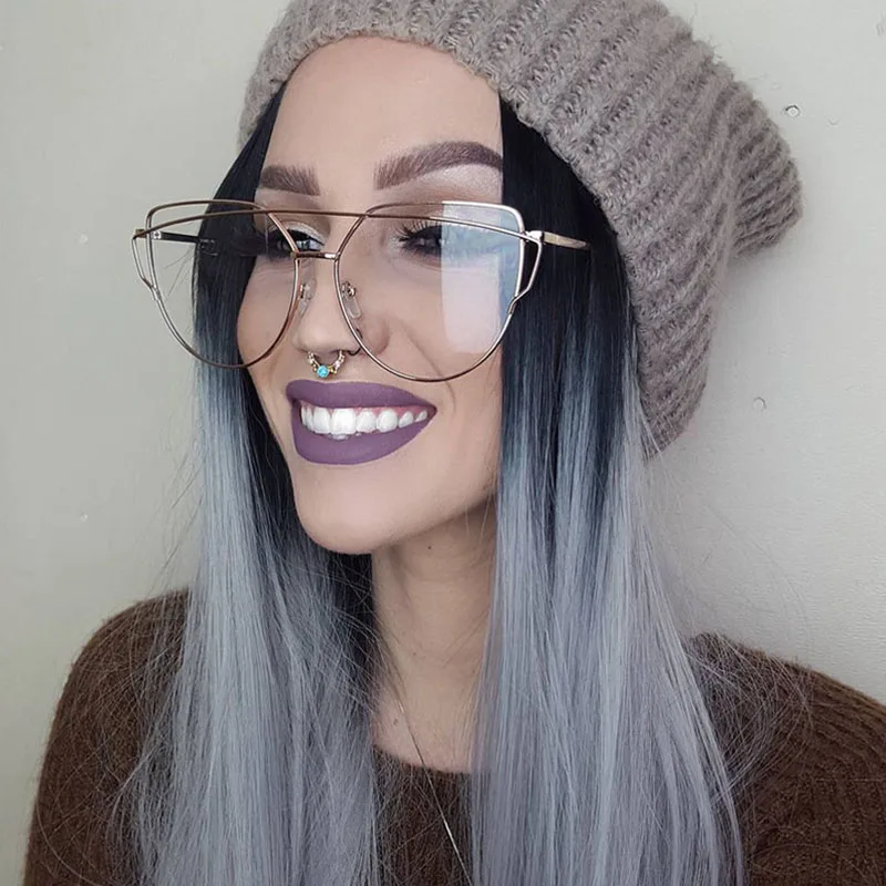 Новые женские винтажные очки с бесцветными линзами оправа для очков прозрачные