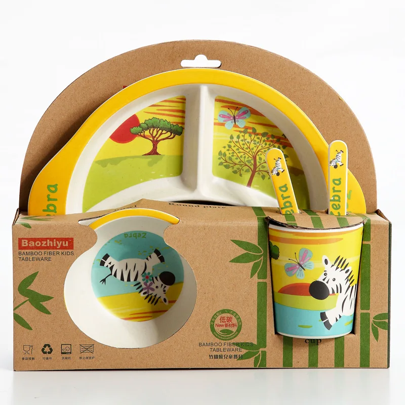 5 шт./компл. бамбуковое волокно детская посуда для одежда малышей Посуда столовая