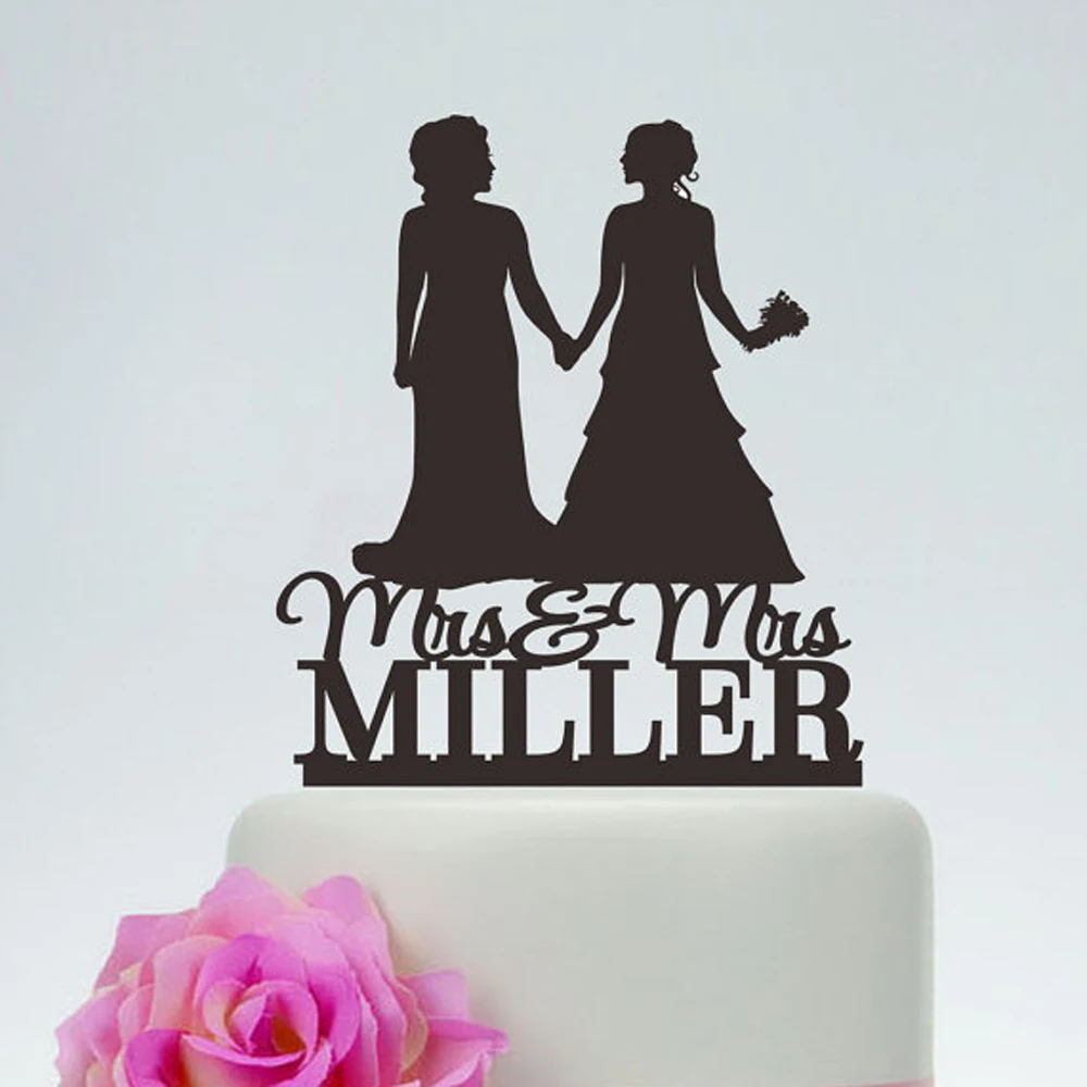 Топпер для торта Лесбийский Свадебный г н и жа украшение лесбийского силуэта