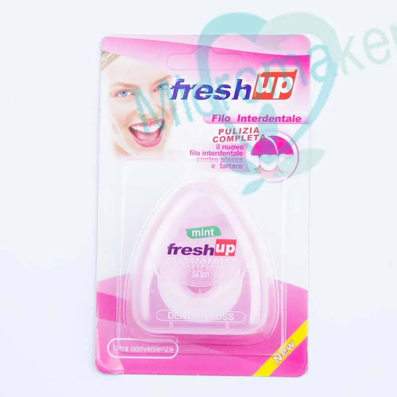 Зубная нить с микро-воском 50 м вкусом перечной мяты для гигиены полости рта |