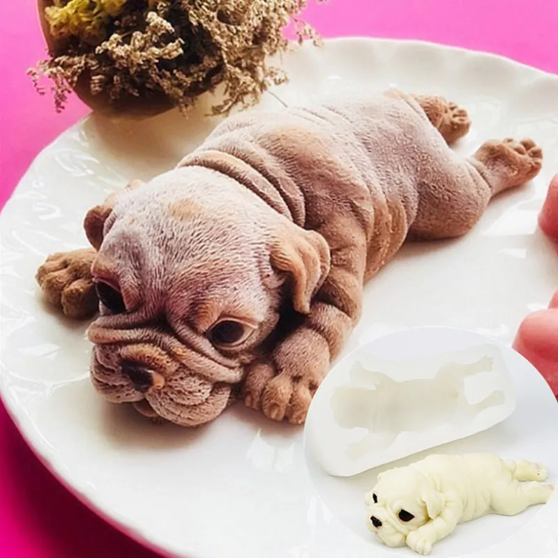 Силиконовая 3D форма Shar Pei Dog для помадки инструменты украшения тортов шоколада