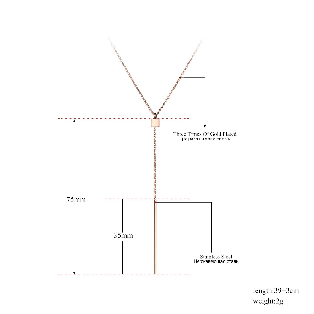 JeeMango богемное ожерелье из нержавеющей стали с квадратами и полосками ювелирное
