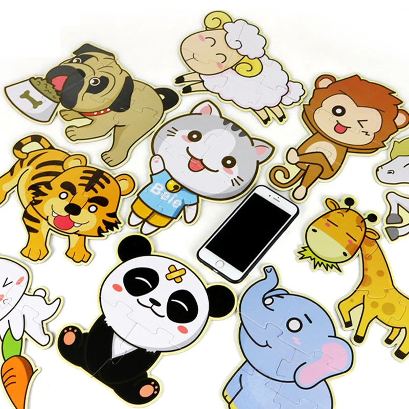 INBEAJY Детские Обучающие головоломки животные Кошка/собака/Тигр Развивающий Пазл