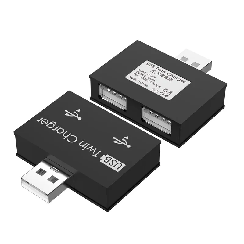 Портативный USB 2,0 Разветвитель USB двойной USB2.0 концентратор телефона для зарядки передачи и синхронизации данных адаптер для MacBook, ПК, ноутбук Тетрадь