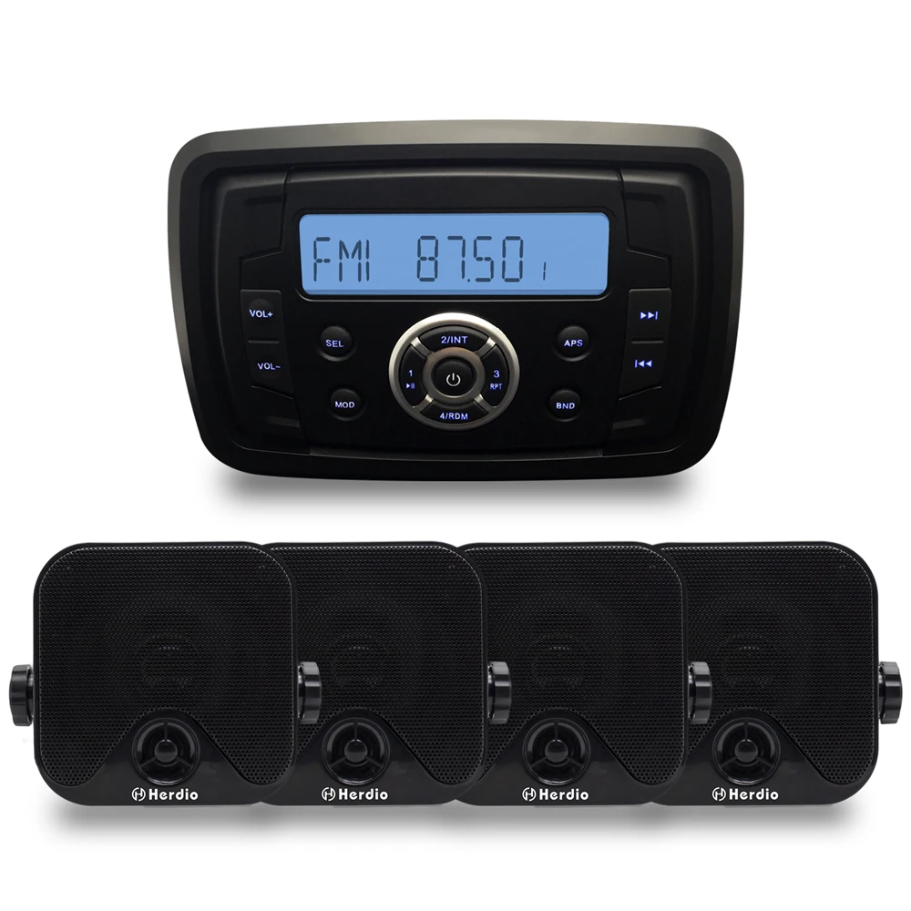 Морской компактный Bluetooth стерео мотоцикл аудио Радио MP3 плеер звуковая система Лодка RV автомобиль UTV ATV спа-комната+ " морские колонки