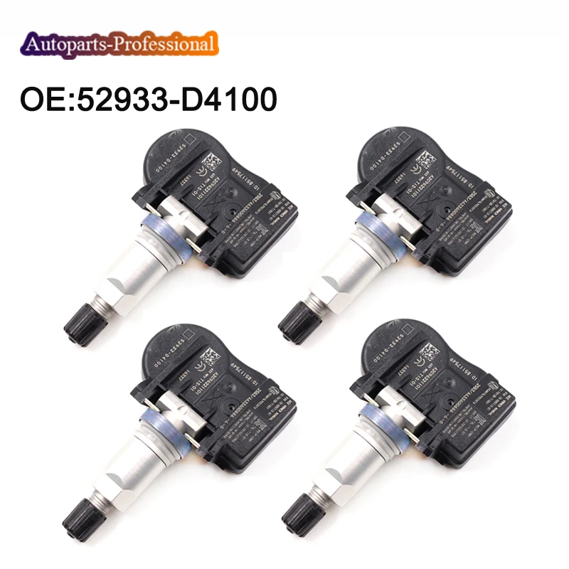 4 шт. 52933-D4100 52933D4100 TPMS датчик давления в шинах для Optima Sportage Sorento Genesis Ioniq Niro VELOSTER автомобильные аксессуары