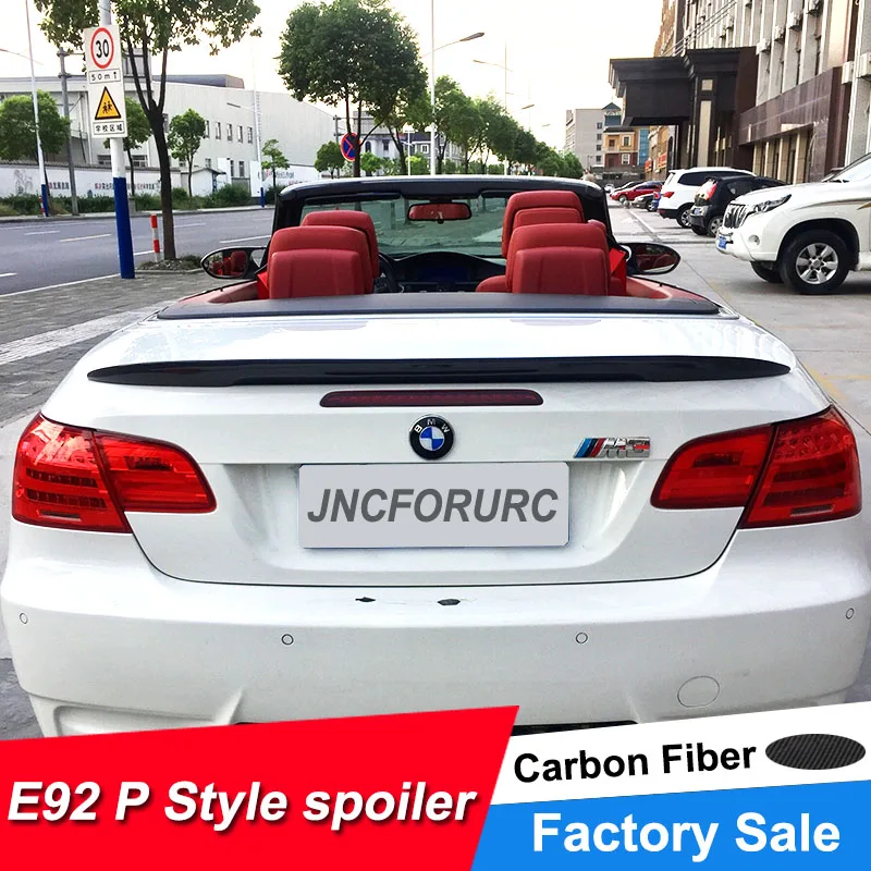 JNCFORURC P Стиль углеродное волокно спойлер для BMW 3 серии 2 двери E92 купе Задняя Крышка