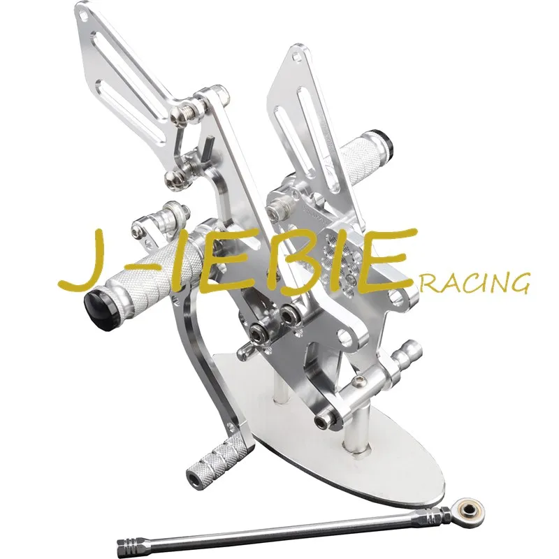 

CNC гоночный Rearset, Регулируемые задние комплекты, подножки, подходят для Кавасаки, ниндзи, ZX10R 2006 2007 2008 2009 2010, серебристый