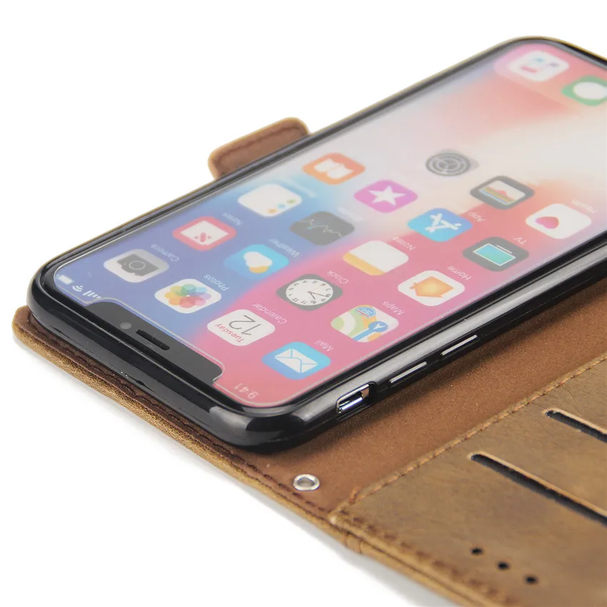 Роскошный кожаный чехол-бумажник для Iphone 8, 7, 6, 6S Plus, с отделениями для карт, с подставкой, с магнитной застежкой, чехол-книжка 360 для Iphone X, XS, MAX, XR