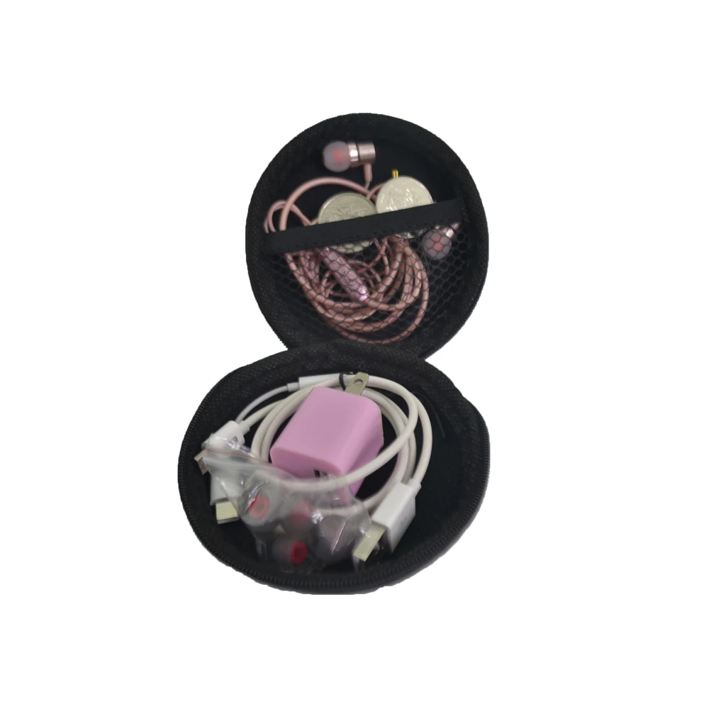 Round Earphone Wire Organizer Box Data Line Cables Storage Case Plastic Container Jewelry Headphone Protect box | Электроника