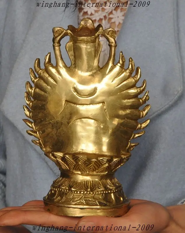 

Crafts statue Tibet Buddhism Temple Brass Avalokitesvara Bodhisattva Kwan-yin Guanyin Statue halloween