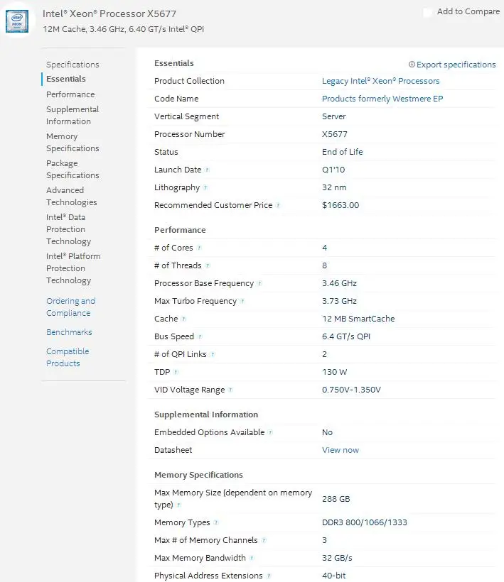 Процессор Intel Xeon X5677 четырехъядерный 3,46 ГГц 130 Вт 12 м кэш 6.40GT/s SLBV9 cpu настольный компьютер