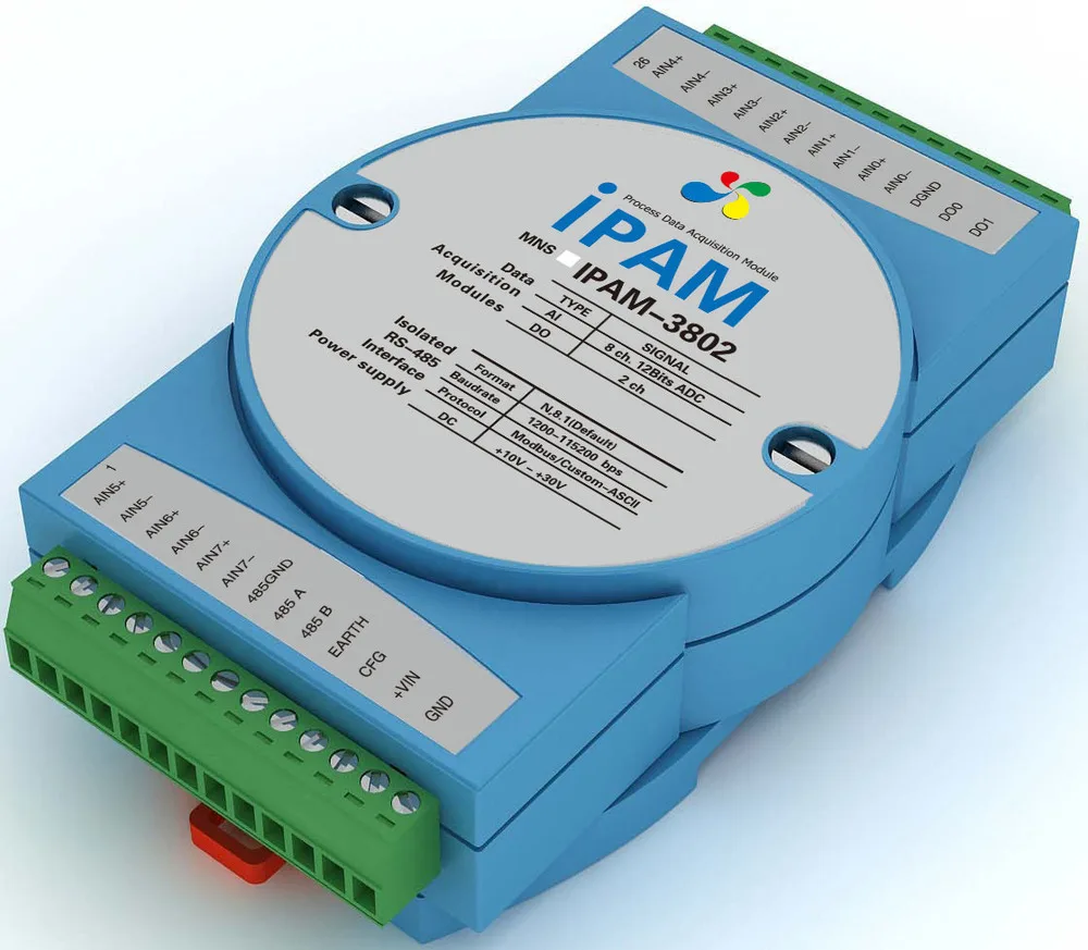 8 канальный высокоскоростной изолированный аналоговый входной модуль RS485 Modbus 8AI