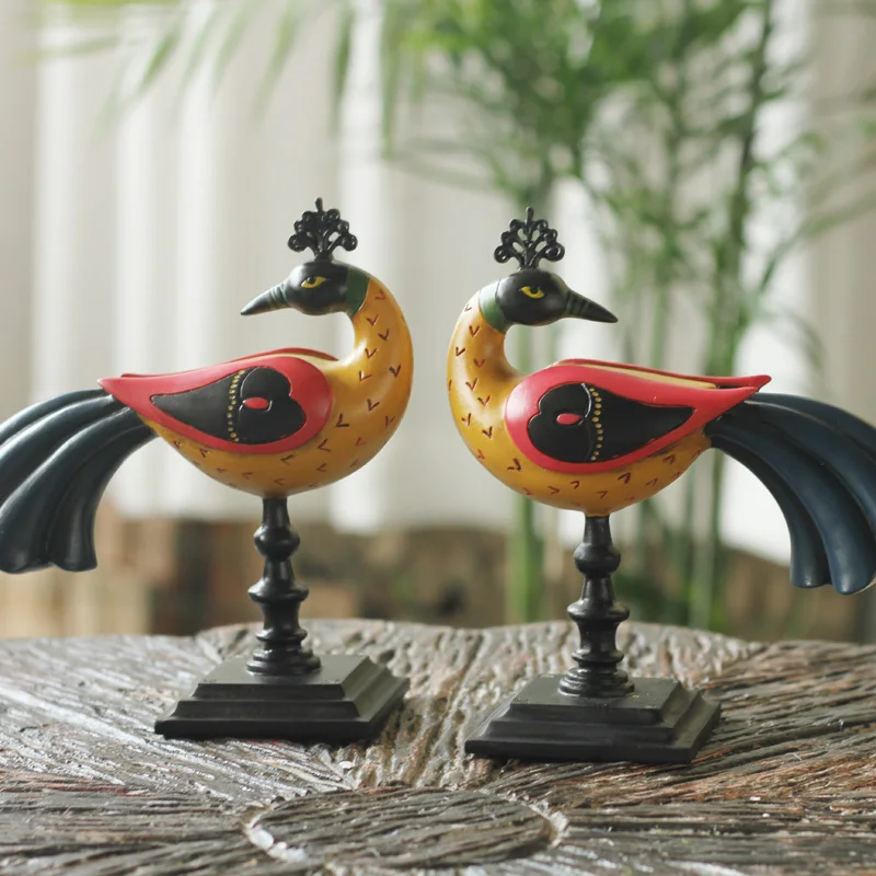 European-style furnishings resin ornaments home decorations living room Couple crafts leiothrix one pair |