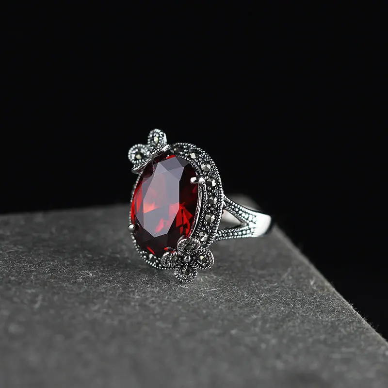 Женское кольцо Seiko из серебра 925 пробы с гранатом|garnet ring|s925 silverring ring |