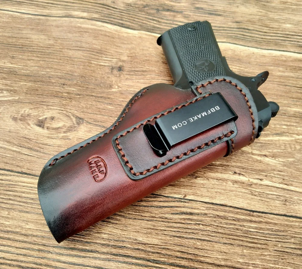 B.B.F MAKE ручной работы IWB/OWB кобура кожаный чехол для: Кольт 1911 кобуры пистолетный мешочек с зажимом для ремня аксессуары