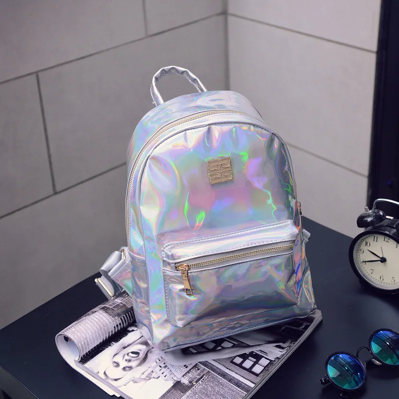 Fashion Brand Teenage Backpacks For Girls Laser Hologram Small Feminine Satchel Women Travel Girl Schoolbag Rucksacks | Багаж и сумки