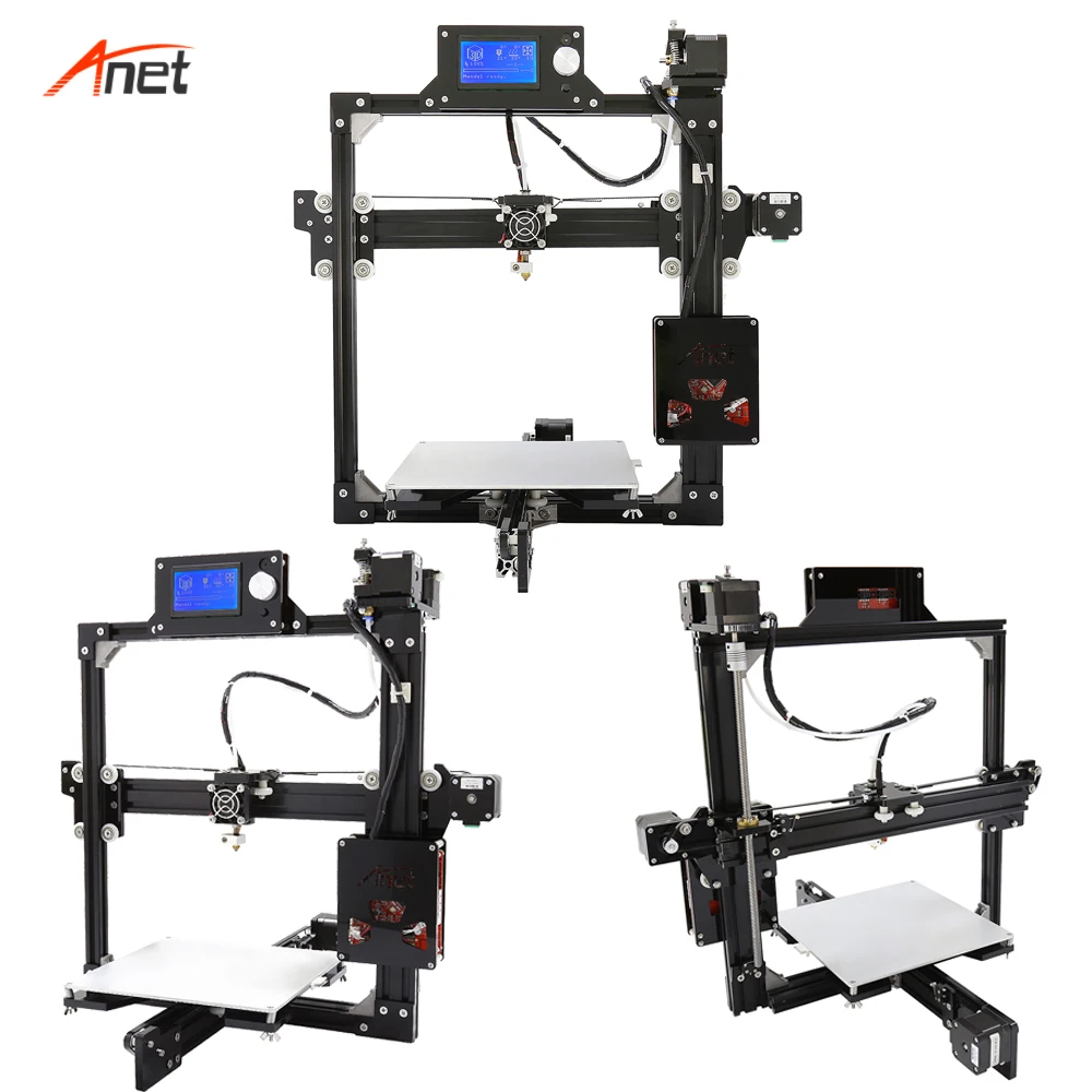 Anet A2 большой размер печати Impresora 3d полная металлическая рамка легкая сборка 3d принтер комплект 2004/12864LCD 10 м нить Stampante 3d