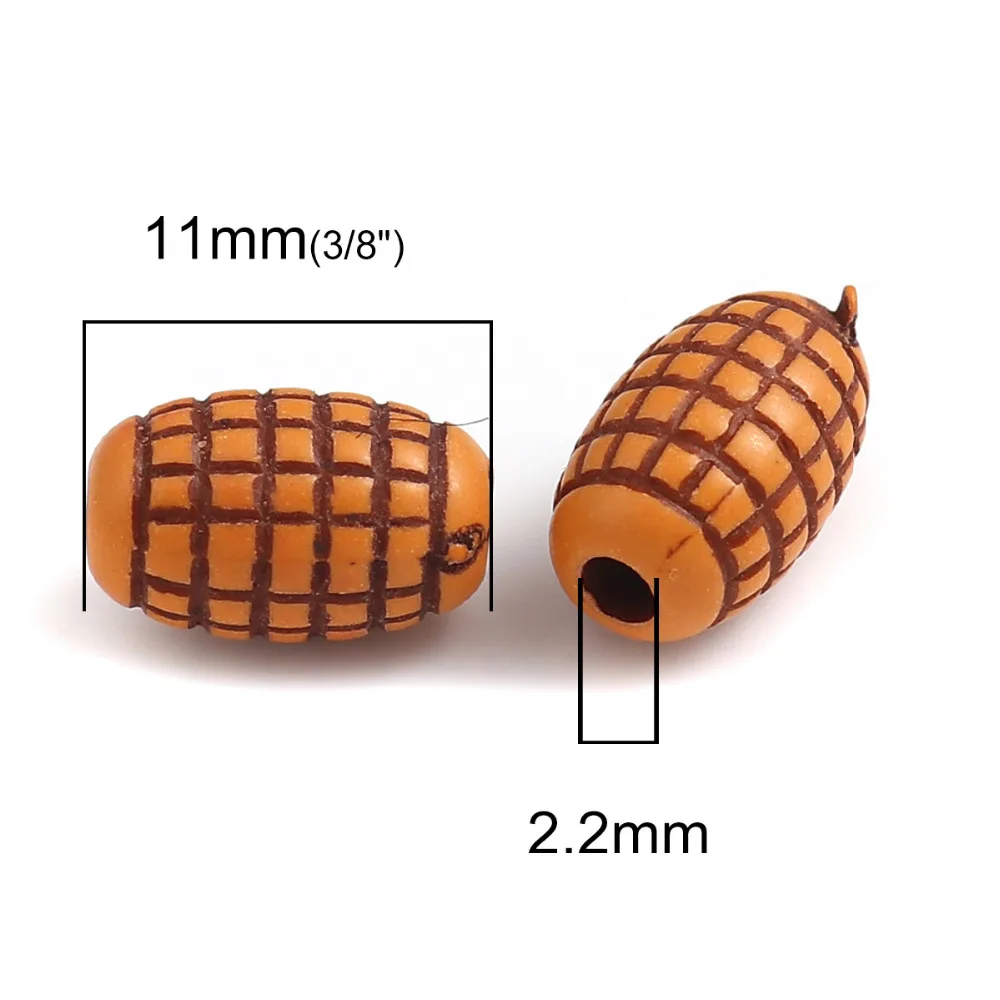 Doreen Box акриловые бусины овальная коричневая проверка сетки шаблон имитация