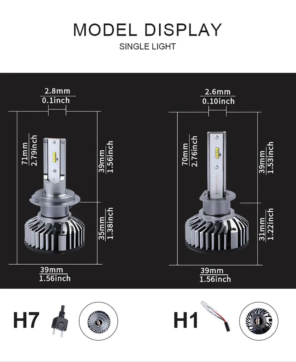 Super Bright H7 Mini Led Headlight Bulbs H4 H1 H11 H8 H9 9005 HB3 H10 9006 HB4 9012 HIR2 Hi-Lo Beam Auto Headlamp Light Canbus