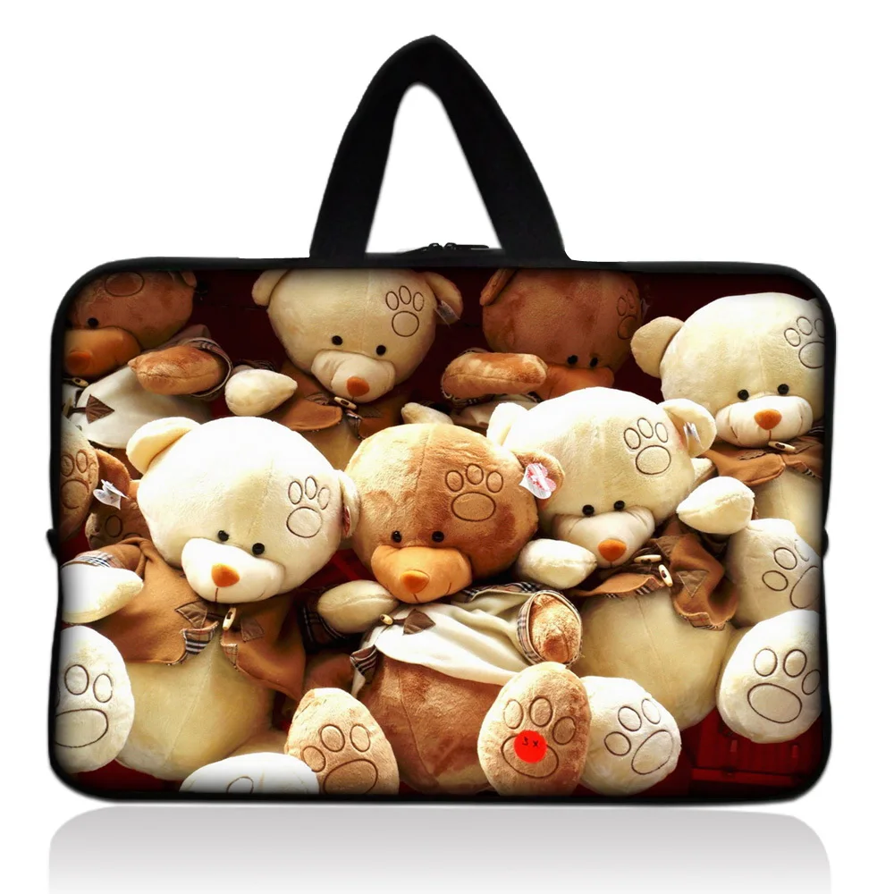 Бесплатная доставка + номер отслеживания плюшевый мишка рукав сумка чехол ручка