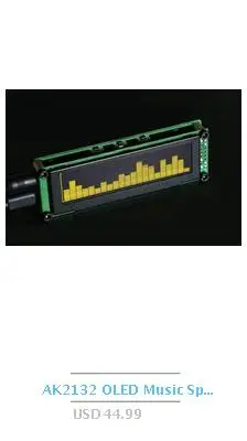 DYKB 0,96 дюймов цветной OLED музыкальный анализатор спектра с часами MP3 Усилитель Аудио индикатор уровня Анализатор ритма VU метр